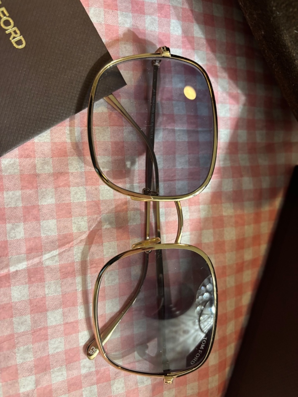 Gorgeous Tom Ford Square Oversized Gradient Blue Lens Sunglasses - Picture 2 of 5